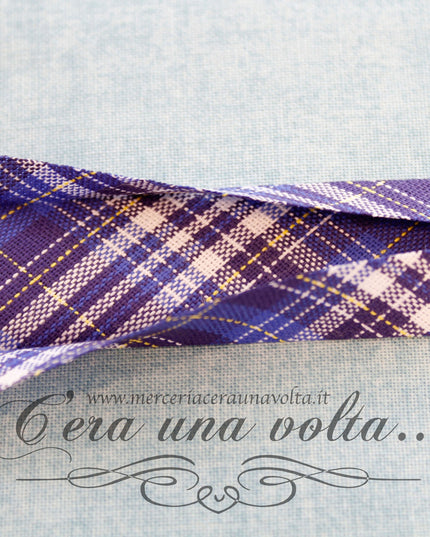 Sbieco di cotone Scozzese Blu