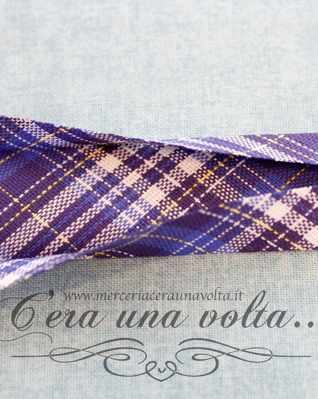 Sbieco di cotone Scozzese Blu
