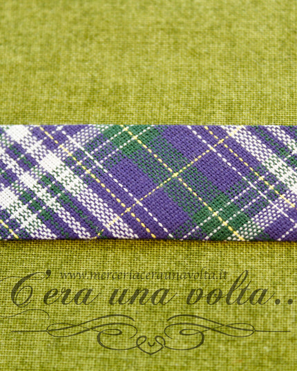 Sbieco di cotone Scozzese Blu e Verde