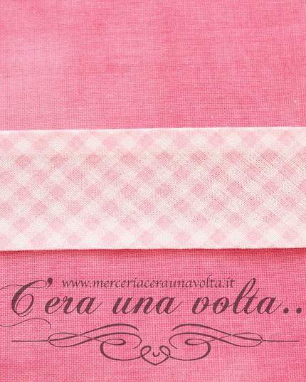 Sbieco di cotone a quadretti Rosa