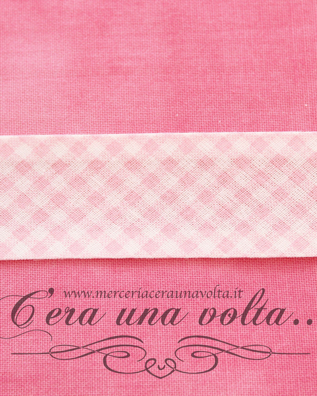 Sbieco di cotone a quadretti Rosa