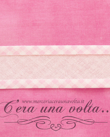 Sbieco di cotone a quadretti Rosa