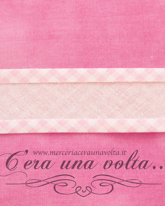 Sbieco di cotone a quadretti Rosa