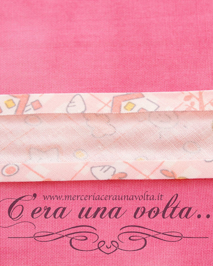 Sbieco di cotone Fantasia in Rosa