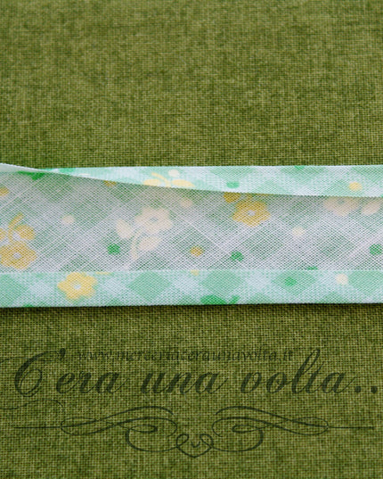 Sbieco di cotone fiori Verdi