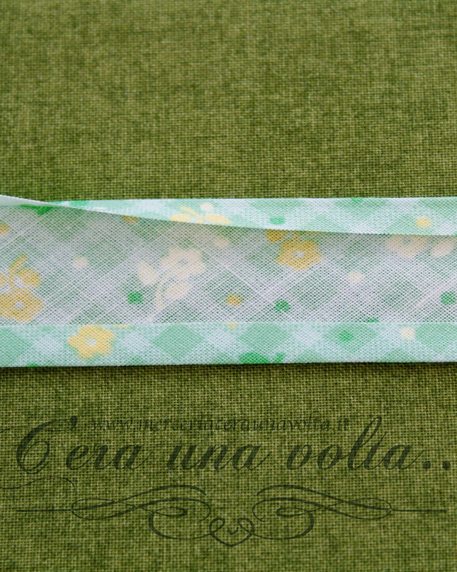 Sbieco di cotone fiori Verdi