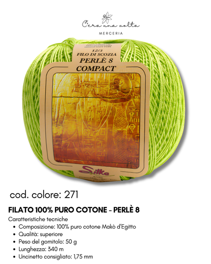 Filato 100% Puro Cotone - Perlè 5 e Perlè 8