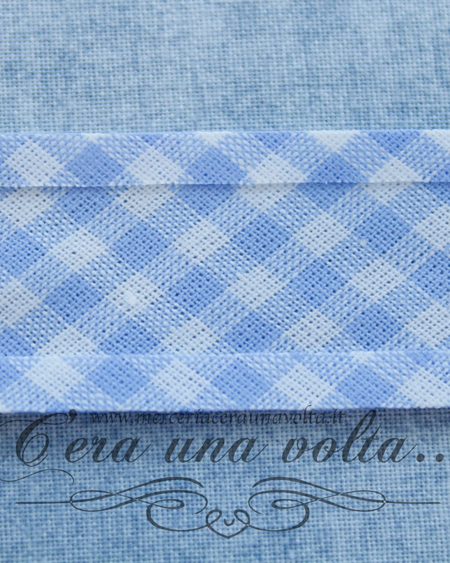 Sbieco di cotone a quadretti Azzurri