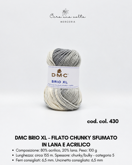 DMC Brio XL – Filato chunky sfumato in lana e acrilico