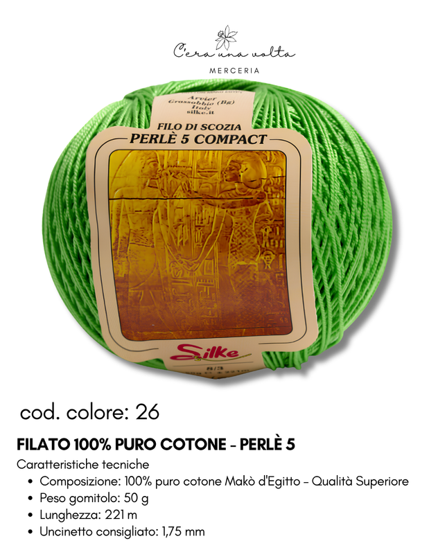 Filato 100% Puro Cotone - Perlè 5 e Perlè 8