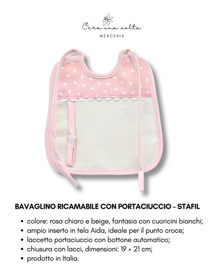 Bavaglino ricamabile con portaciuccio – STAFIL