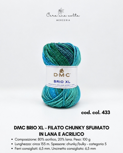 DMC Brio XL – Filato chunky sfumato in lana e acrilico