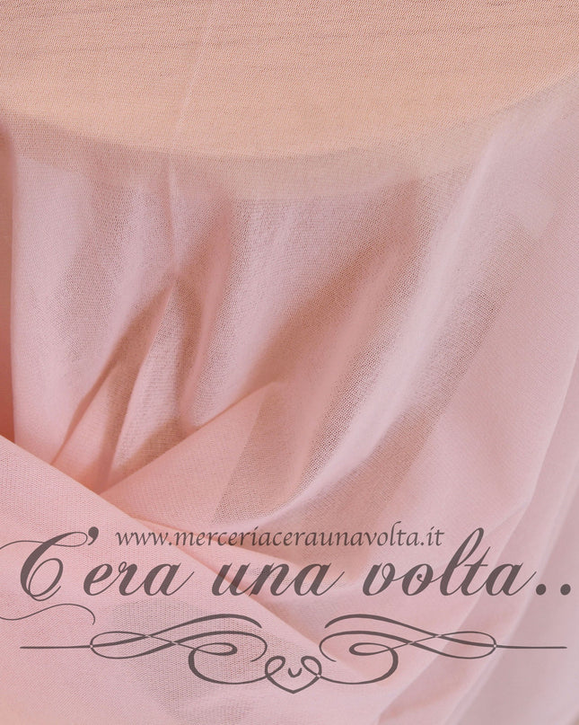 Tessuto in Tulle Elasticizzato Rosa Selvatico