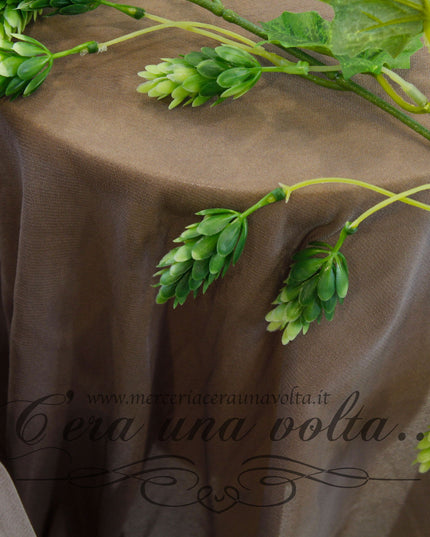 Tessuto in Tulle Elasticizzato Bronzo Antico