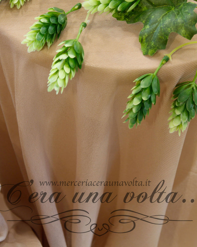 Tessuto in Tulle Elasticizzato Sabbia