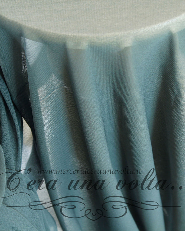 Tessuto in Tulle Elasticizzato Verde Foresta