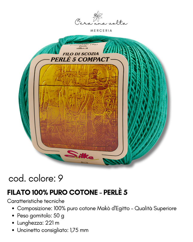 Filato 100% Puro Cotone - Perlè 5 e Perlè 8