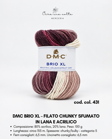DMC Brio XL – Filato chunky sfumato in lana e acrilico