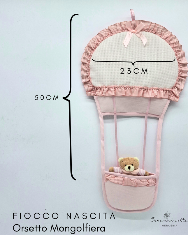 Fiocco nascita bimba da ricamare