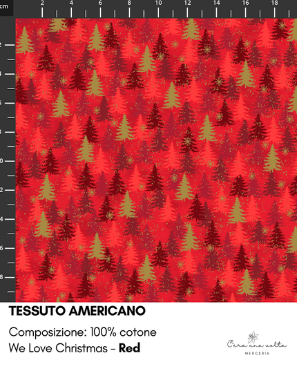 Tessuto americano We Love Christmas (Natale)