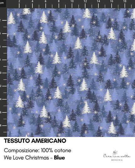 Tessuto americano We Love Christmas (Natale)