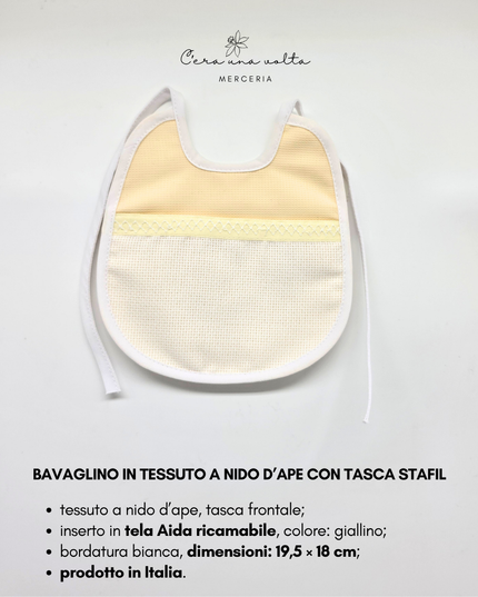 Bavaglino in tessuto a nido d’ape con tasca STAFIL