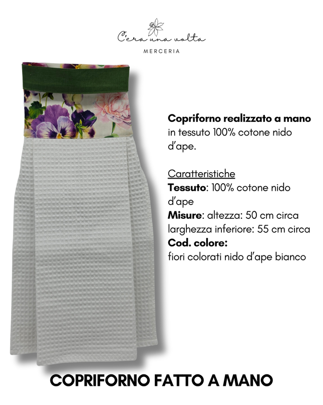 Copriforno fatto a mano fiori colorati