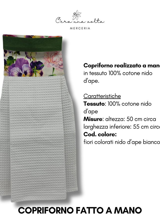 Copriforno fatto a mano fiori colorati