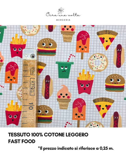 Tessuto 100% Cotone Leggero – Fast Food