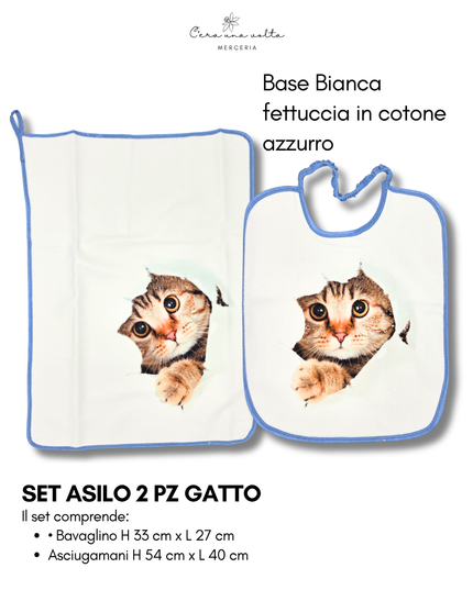 Set asilo 2 pz Gatto