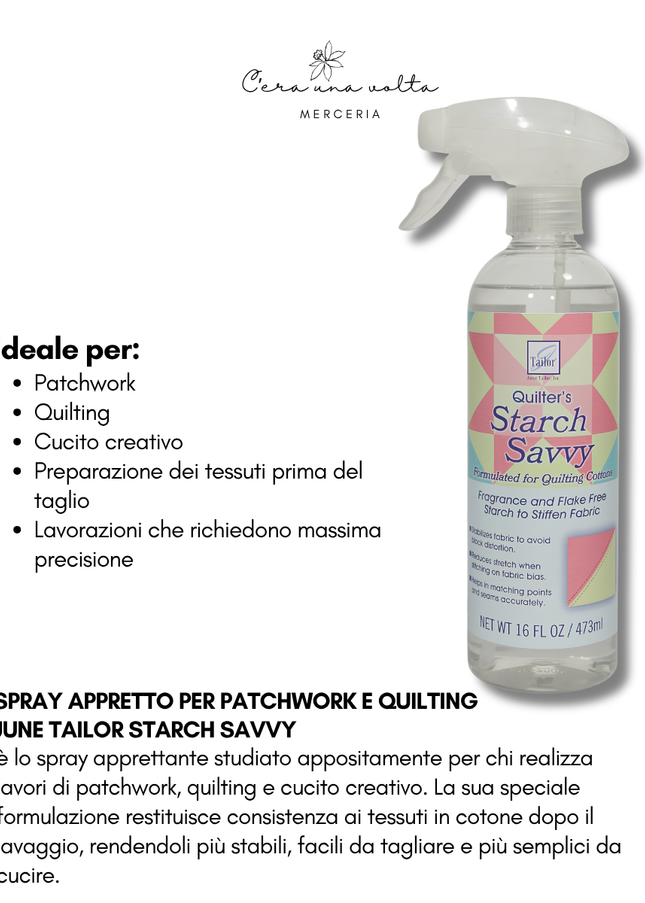 Spray Appretto per Patchwork e Quilting - June Tailor Starch Savvy