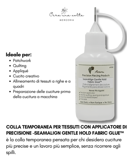 Colla Temporanea per Tessuti con Applicatore di Precisione -SeamAlign Gentle Hold Fabric Glue™