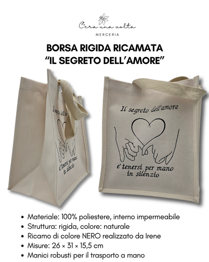 Borsa Rigida Ricamata “Il Segreto dell’Amore”