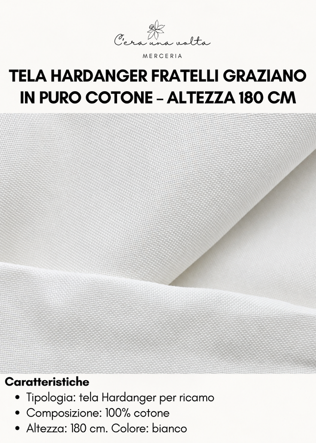 Tela Hardanger Fratelli Graziano in puro cotone – Altezza 180 cm