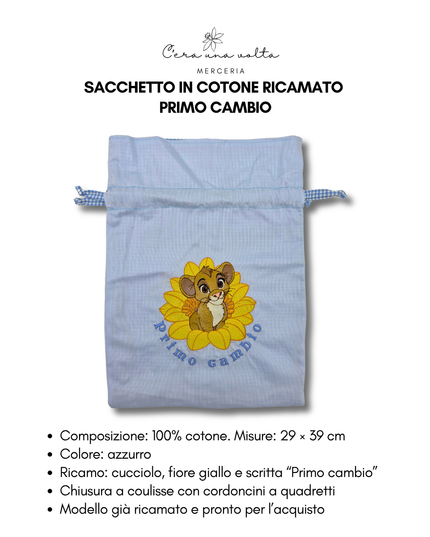 Sacchetto in Cotone Ricamato – Primo Cambio