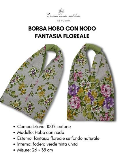 Borsa Hobo con Nodo – Fantasia Floreale