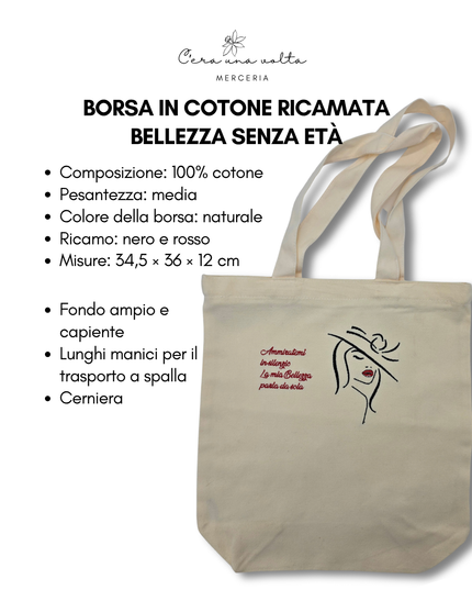 Borsa in Cotone Ricamata – Bellezza Senza Età