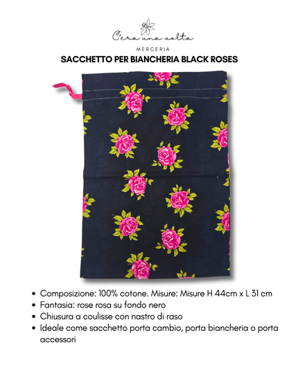 Sacchetto per biancheria Black roses