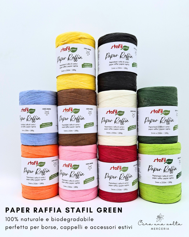 Paper Raffia Stafil Green